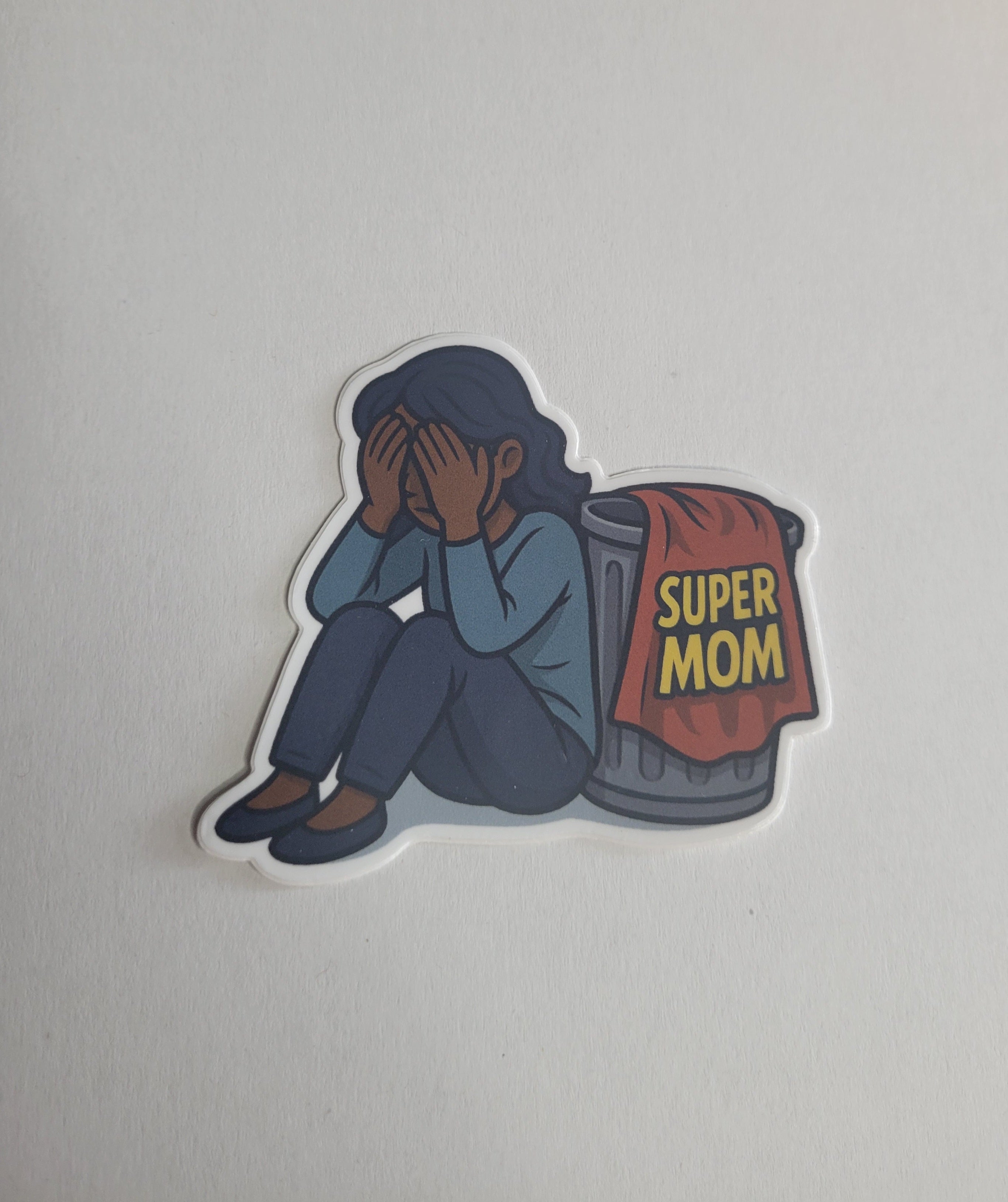 Super Mom 3" Vinyl Sticker - Brown