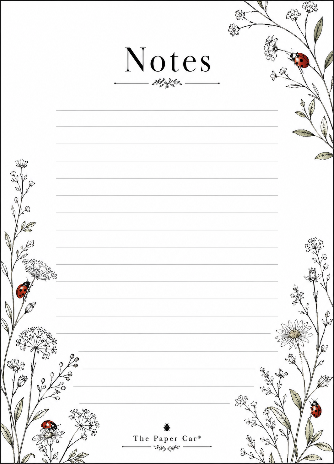 Grace Grows Here Notes Pad | Botanical Lined Notepad for Everyday Lists & Notes