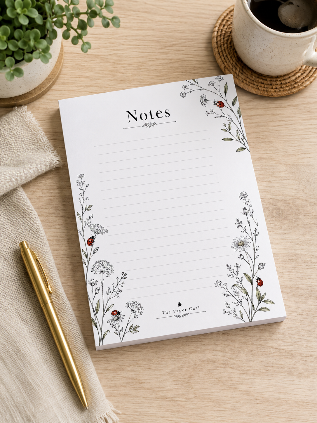 Grace Grows Here Notes Pad | Botanical Lined Notepad for Everyday Lists & Notes