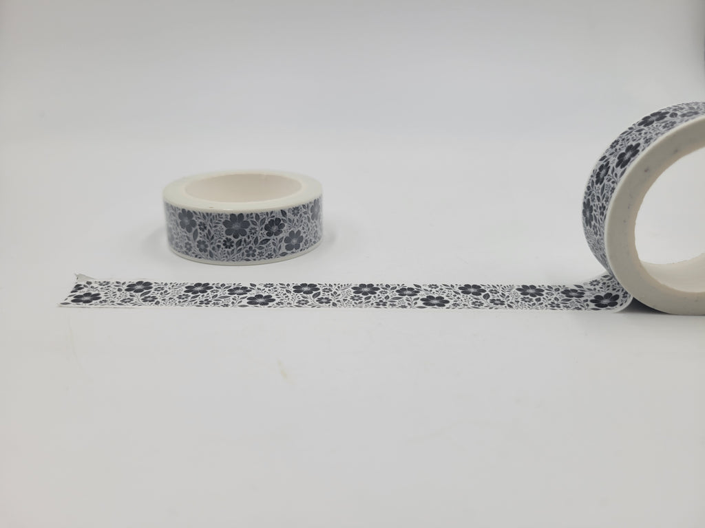 Black & White Floral Washi Tape