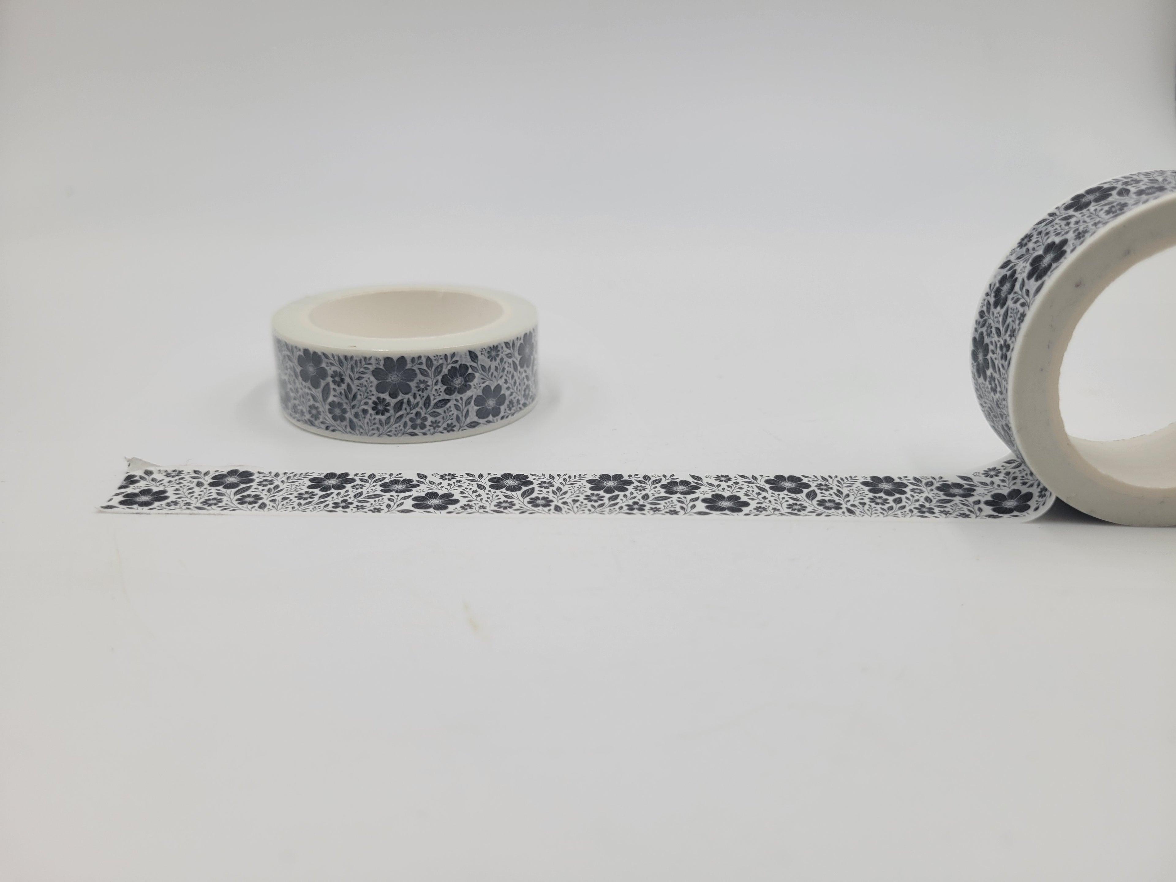 Black & White Floral Washi Tape