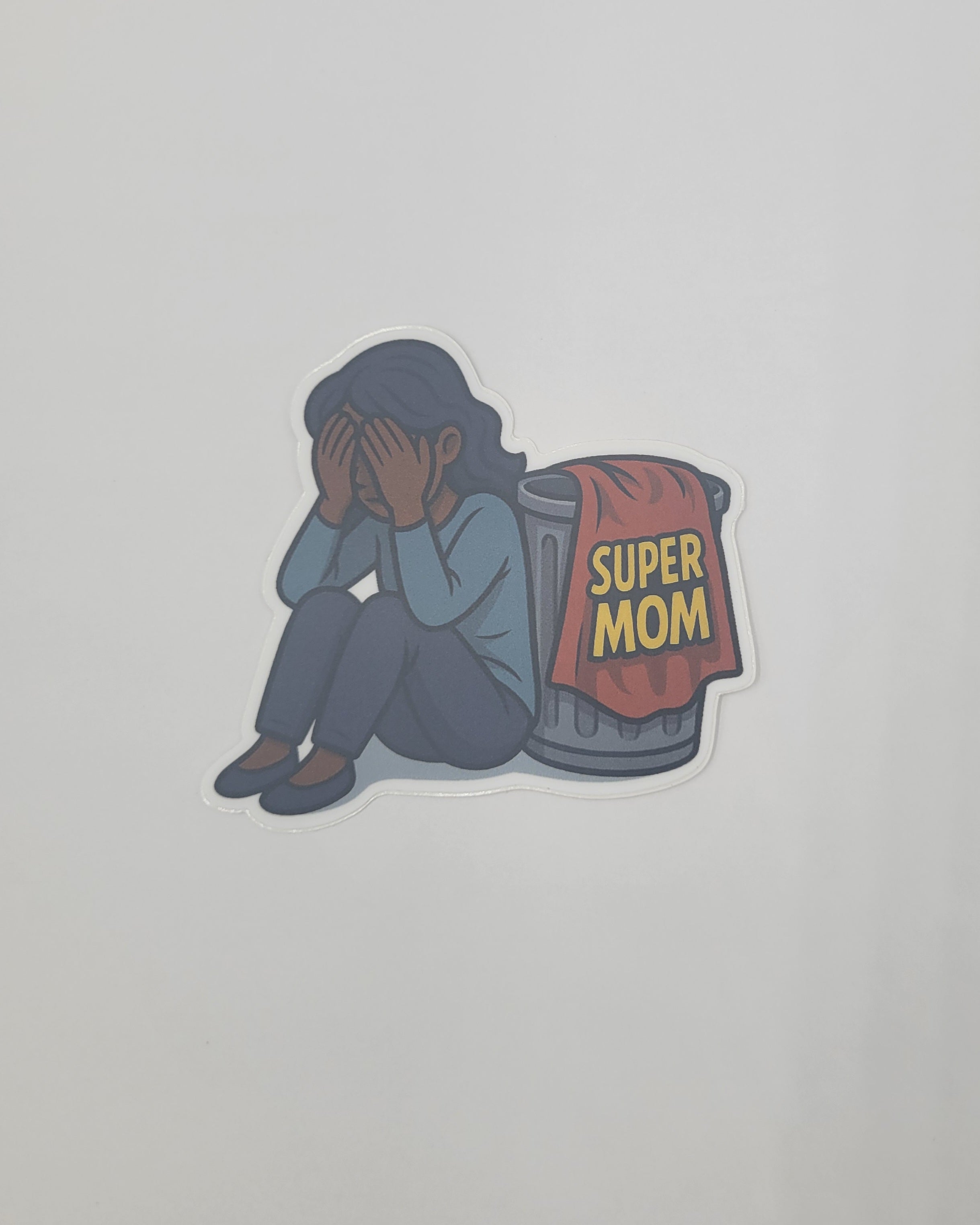Super Mom 3" Vinyl Sticker - Brown